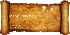 Mingl Andrea névjegykártya